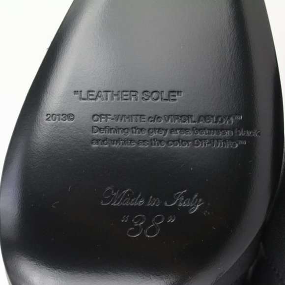 Off-White™ Sz 38 Black Leather Ziptie Bootie 106of14 - Picture 12 of 12